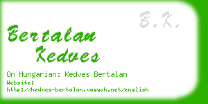 bertalan kedves business card